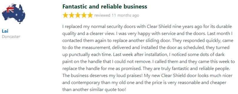 Clearshield - Google Review Image